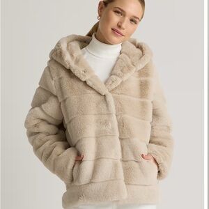Quince Plush Faux Fur Jacket in Cream